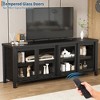 TV Stand for 65 Inch TV, Mid-Century Modern Entertainment Center with 4 Sliding Glass Doors, Media Console with Storage Cabinet for Living Room - 4 of 4