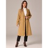 Allegra K Women's Double Breasted Notched Lapel Collar Classic Winter Coat - 4 of 4
