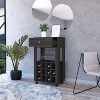 Vynxaria 37-Inch Bar Serving Carts, Espresso Finish, Twelve Wine Cubbies - 2 of 4