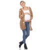 Maternity Hooded Open Front High Pile Fleece Coat -White Mark - 4 of 4