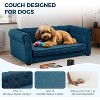 Elevated Dog Bed with Backrest and Armrests, 38.9"x23.2"x13.7" H Tufted Pet Sofa with Soft Cushion for Medium Dogs, Bed Pet Couch Chair, Blue - 4 of 4