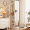 PAGED 65.7"x17.7" Full Length Mirror,Leaning Floor Full Body Mirror with Shelves for Storage,Suitable for Bedroom,Living Room,Cloakroom - 4 of 4