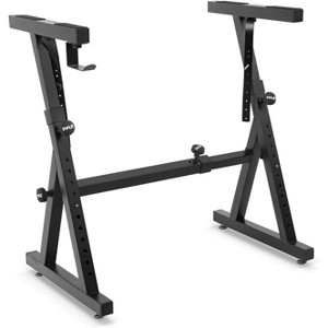 Heavy Duty Digital Piano Stand for Musicians with Adjustable Height, Rugged Metal Construction, Glossy Black Finish - 1 of 4