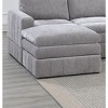 Okak Modern Convertible Sectional Sofa Couch with 1 Armchair/Wedge, 2 Armless Chairs, 2 Ottomans 5pc Fabric Plush Modular Sofa for Living Room, Gray - 2 of 4