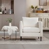 Mid-Century Velvet Accent Chair with Pillow and Metal Legs,Modern Comfy Armchair for Living Room or Home Office-Cuddlewood - 2 of 4