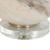 23"x14" Glass Round Accent Lamp with Marble Inspired Design and Gold Accents Beige - Olivia & May: Linen Shade, No Assembly Required - 4 of 4