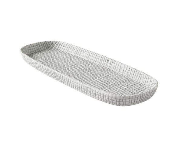 Cestino Tray Gray/White - Cassadecor