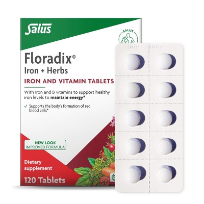 Floradix by Salus Iron Tablets - Natural Iron Supplement with B Vitamins & Vitamin C - Non-GMO, Vegetarian & Lactose-Free