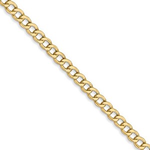 Black Bow Jewelry 3.35mm, 14k Yellow Gold, Hollow Curb Link Chain Necklace - 1 of 4