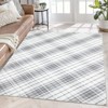 Modern Checkered Rug, Washable and Non-Slip, Thin and Foldable Printed Rug, SSoft Non Shedding Low Pile Floor Covering, Neutral Geometric Rug - 4 of 4