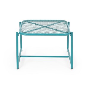 Lyngins Modern Mesh Outdoor End Table, Rectangle Powder-Coated Metal Patio End Table for Outside Use, Patio Side Table - 1 of 4