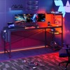 Bestier Reversible 63 inch Gaming Desk, LED Computer Desk with  Storage Bag & 4 Tier Shelves, Black - 2 of 4