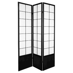 6 ft. Tall Zen Shoji Screen - Black (3 Panels): Lightweight, Privacy, No Assembly Required - 1 of 3