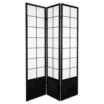 6 ft. Tall Zen Shoji Screen - Black (3 Panels)