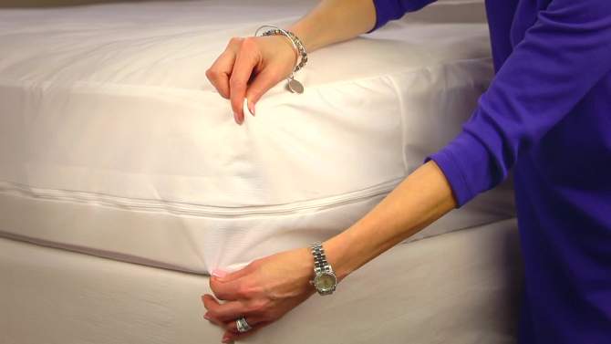 Zippered Box Spring Encasement Cover with Bed Bug Blocker - All-In-One, 2 of 6, play video