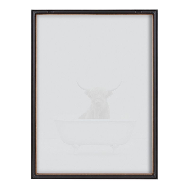 18&#34; x 24&#34; Blake Highland Cow Solo Bathtub by Amy Peterson Framed Printed Art Gray - Kate &#38; Laurel All Things Decor, 5 of 8