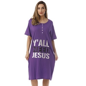 Just Love Short Sleeve Nightgown Sleep Dress for Women - 1 of 3