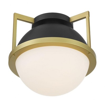 Savoy House Carlysle 1 - Light Flush Mount in  Matte Black/Warm Brass