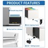 2 Drawer Metal Mobile File Cabinet, Under Desk Filing Storage Cabinet, Vertical Rolling File Cabinet with Lock for Home Office Study Room - 4 of 4