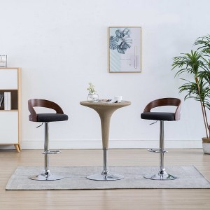 vidaXL Bar Stools 2 pcs Dark Gray Fabric and Bentwood - 1 of 4