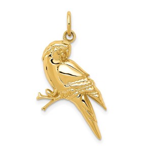 Black Bow Jewelry 14k Yellow Gold 2D Parrot Pendant - 1 of 4