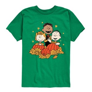 Boys' - Peanuts - Pumpkin Trio Short Sleeve Graphic T-Shirt - 1 of 4