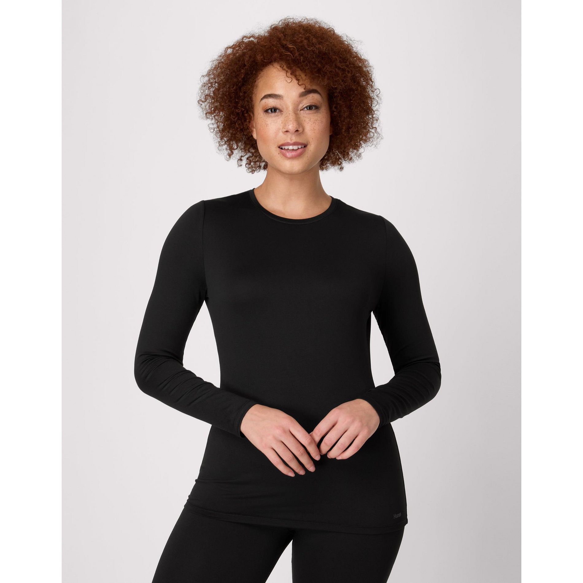 Hanes Women's Long-Sleeve Baselayer Tee, Crewneck