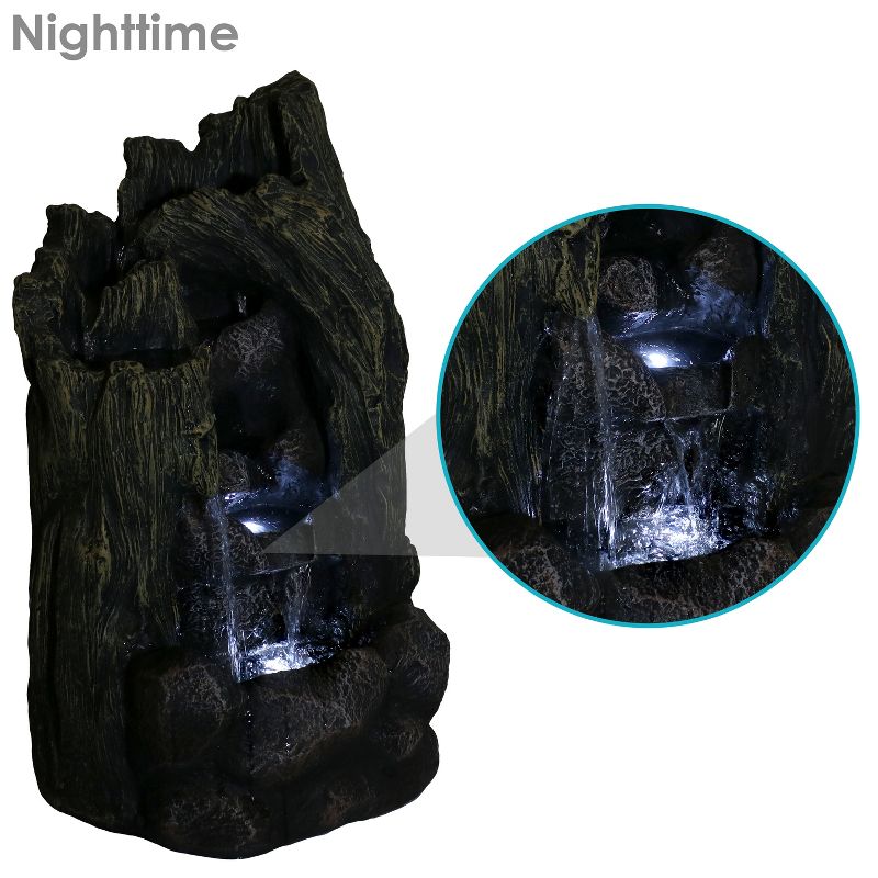 Sunnydaze 28"H Electric Glass Reinforced Concrete Cavern of Mystery Outdoor Water Fountain with LED Light, 5 of 13