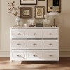 Famapy 9 Drawer Horizontal Dresser Classic White Dresser with Elegant Metal Pulls Spacious Storage - 3 of 4