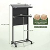 Costway 1/2 PCS Mobile Lectern Podium Height Adjustable Rolling Laptop Cart Sturdy Metal Frame - 3 of 4