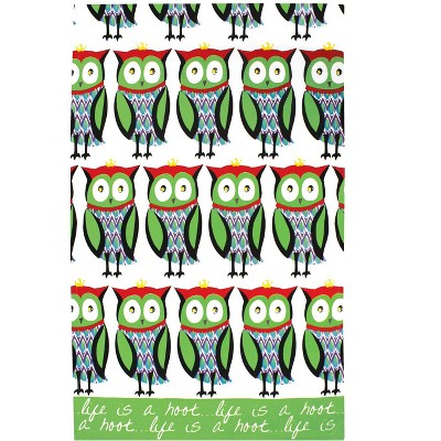 MU Kitchen 20" x 30" Printed Cotton Kitchen Towel - Life is a hoot
