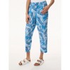 Pull On D-String Cropped Pant- Printed Linen-PS - 2 of 3