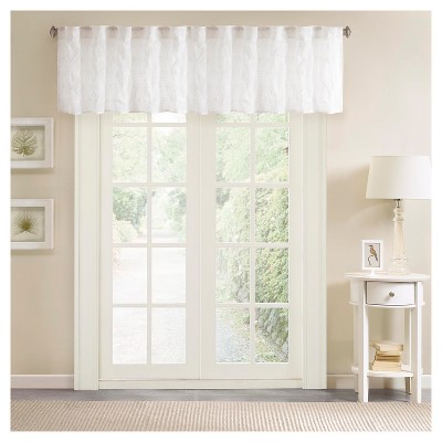 50x18 Sheer Vera Embroidered Window Valance White - Madison Park