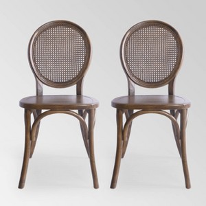 Set of 2 Chrystie Rattan Dining Chair - Christopher Knight Home - 1 of 4