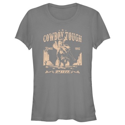 Juniors Womens Professional Bull Riders Cowboy Tough T-shirt - Charcoal ...