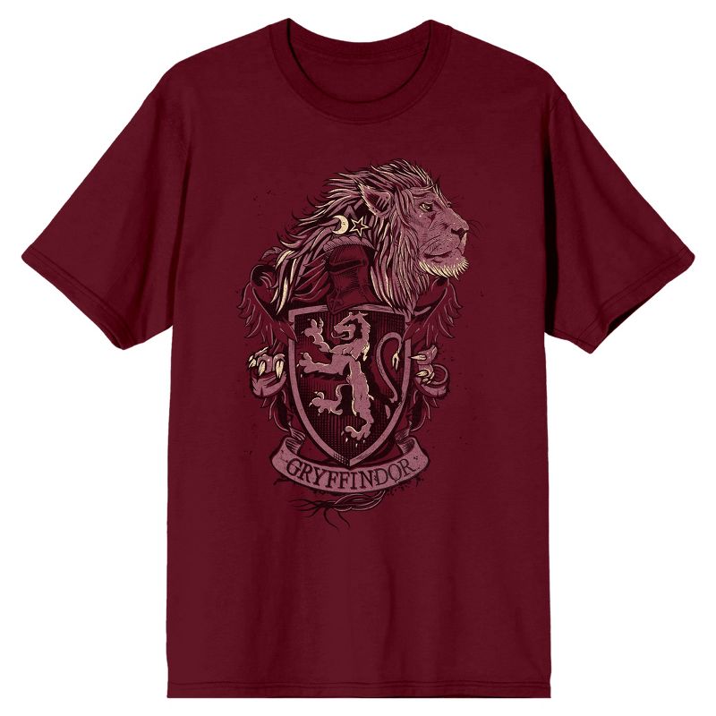 Harry Potter Gryffindor House Crest Men's Cardinal Red T-shirt, 1 of 3