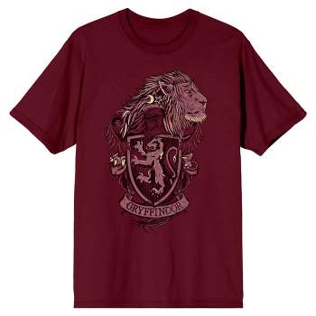 Harry Potter Gryffindor House Crest Men's Cardinal Red T-shirt