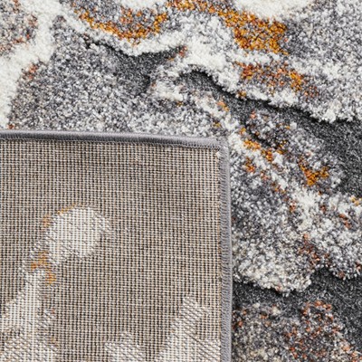 Cyrus Gray and Orange Abstract Shag Area Rug