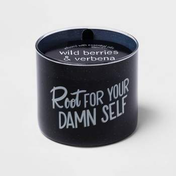 3-Wick 14oz Root for Your Damn Self Wild Berries and Verbena Candle Black - Room Essentials™
