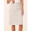INSPIRE CHIC Women's Casual High Waist Back Slit Short Denim Skirts - 2 of 4