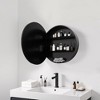 MAYEERTY 24 x 24in Modern Round Bathroom Medicine Cabinets, Metal Framed Wall Mirror with Storage, Black - 3 of 4
