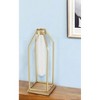 HomeRoots 11" Gold Clear And Natural Metal Glass And Wood Test Tube Table Vase - 2 of 4