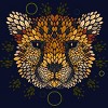 Junior's Design By Humans Cheetah Face By LetterQ T-Shirt - 2 of 3