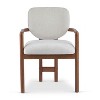 PAGED Classic Wood Dining Chairs Upholstered Arm Chairs Set of 2 Kitchen Chairs with Rubberwood Frame for Dining Room, Kitchen - 2 of 4