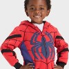 Toddler Boys' Marvel Spider-Man Faux Shearling Hoodie Zip-Up Sweatshirt - Red - 2 of 4