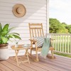 Costway 2PCS Patio Wooden Rocking Chair Bistro Set High Backrest with Folding Side Table - image 2 of 4