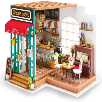 ROBOTIME DIY Dollhouse Kit Miniature Kits with Accessories and Furniture for Adults Girls Birthday Gifts, Multicolored, 7.4"*7.4"*8.1"