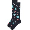 Memoi Women's Medical Themed Bamboo Blend 8-15 MMHG Graduated Compression Socks Navy 9-11 - 3 of 3