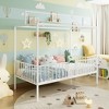 Polibi 3-in-1 Convertible Montessori Metal Floor Bed with Fence Guardrails and Canopy Frame - 3 of 4