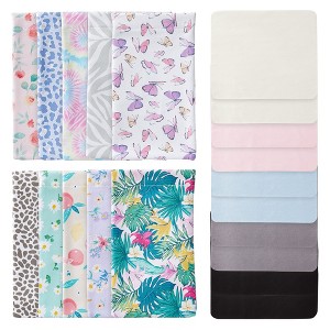 Zodaca 10 Pack Soft Sunglasses Pouch with 10 Cleaning Cloths, 10 Floral, Tropical, Butterfly Designs, 4 x 7 In - 1 of 4